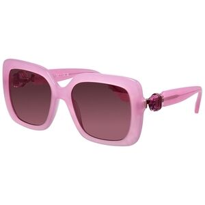 Swarovski Pink Oversized Square Sunglasses with Crystal Temples